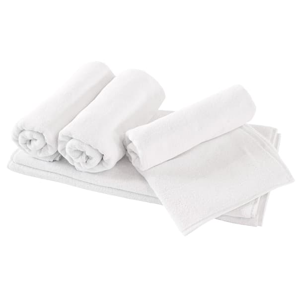 Bomullshandduk 50x100 TERRY, slät hotellhandduk, vit