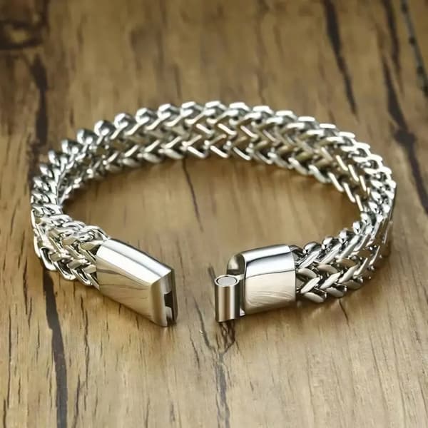 SØLV Herre Diamantarmbånd TYK Fuld Elegant Til Mænd