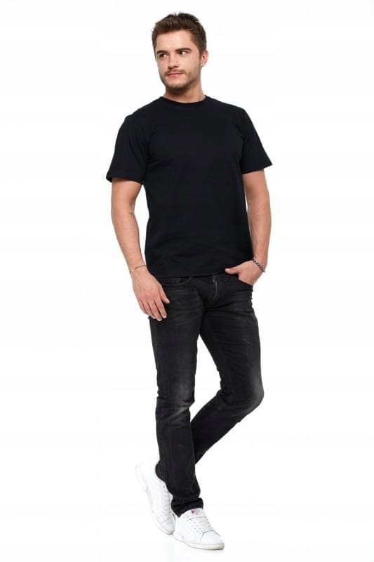 T-shirt Herr 100% Bomull Klassisk L svart