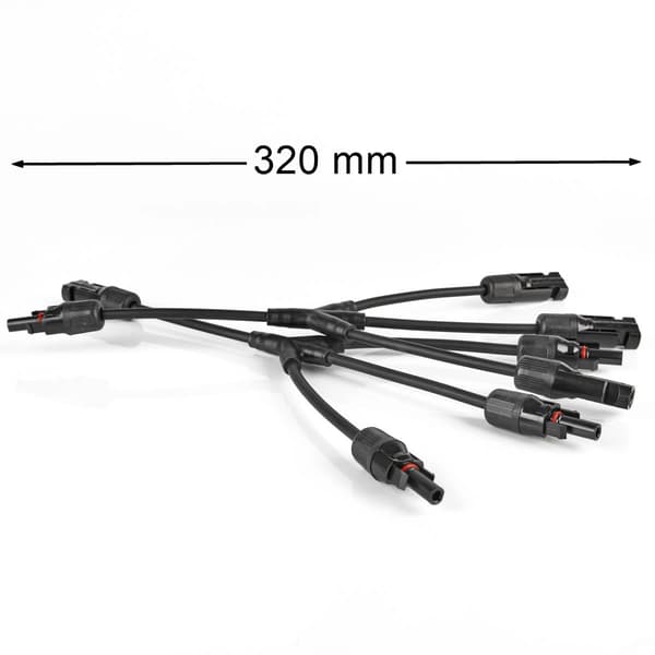 Parallell T-koppling för solpaneler med MC4 Y4 1000V-kabel