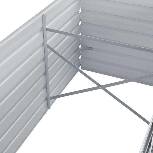 vidaXL Upphöjd bädd galvaniserat stål 240x80x77 cm grå