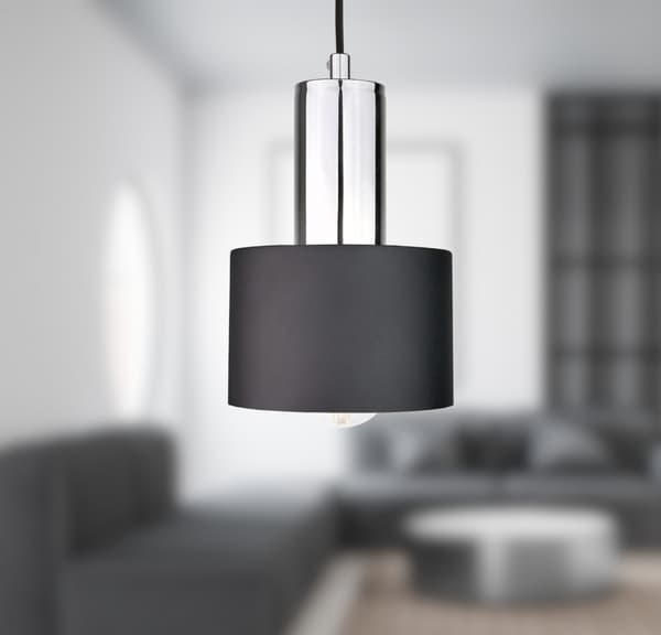 Hængelampe 5xE27 LUCE SORT SØLV