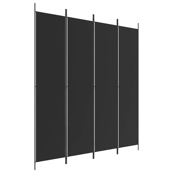 vidaXL 4-panels rumdeler, sort, 200x220 cm, stof