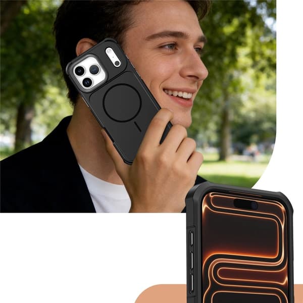 Stødsikkert cover til iPhone 17 Pro Max til MagSafe, sort