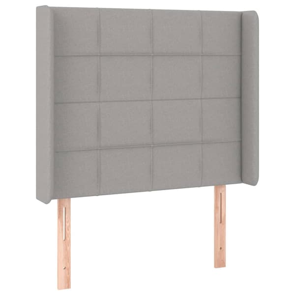 vidaXL Vingad nackstöd ljusgrå 103x16x118/128 cm tyg