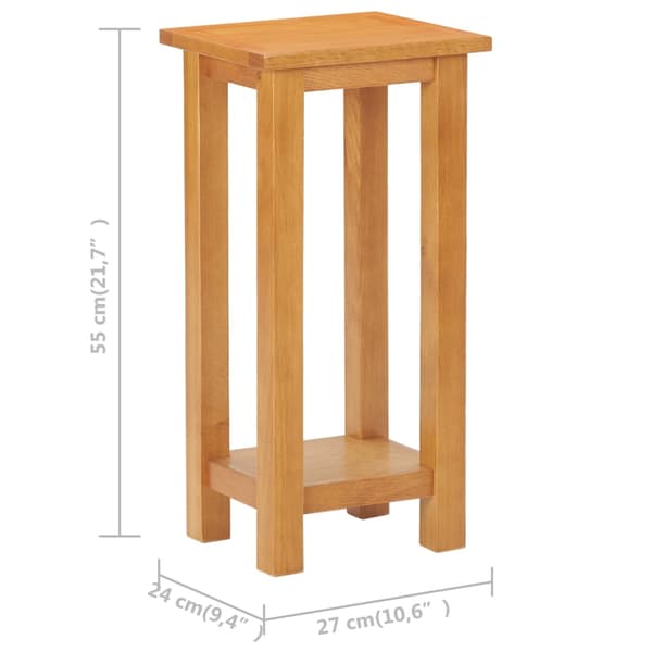 vidaXL sidebord 27 x 24 x 55 cm massivt egetræ