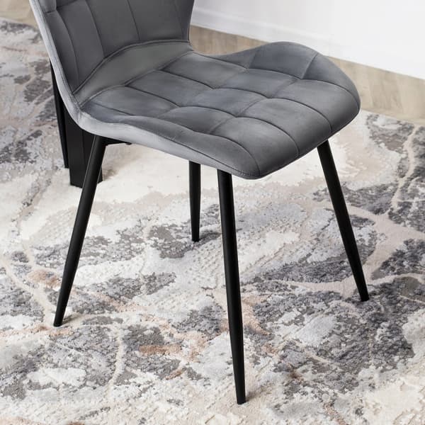 LUCKY Klädd Matstol Grå Sammet Modern Loft