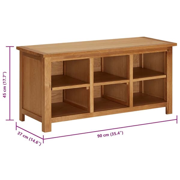 vidaXL skohylde 90x37x45 cm massivt egetræ