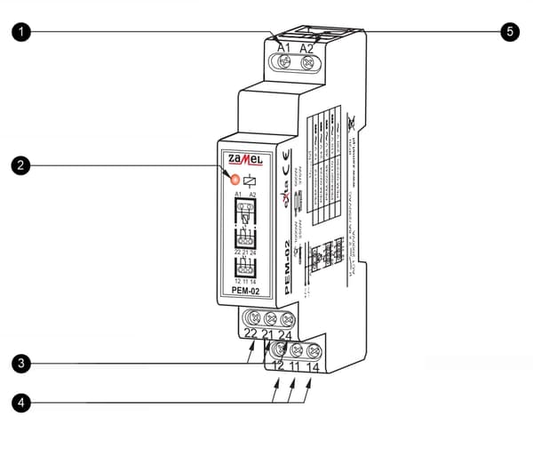ZAMEL Elektromagnetiskt relä 12V PEM-02/012
