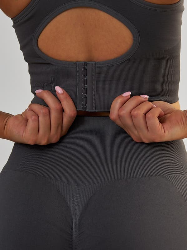 Grå justerbar sport-bh - Body Boost XS