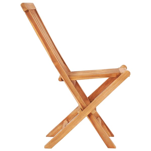 vidaXL 3-delat bistroset, vinröda kuddar, teak