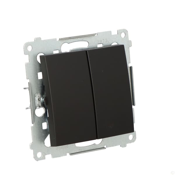 Kynttiläkytkin (moduuli) 16AX, 250V~, ruuviliittimet, mattamusta Simon