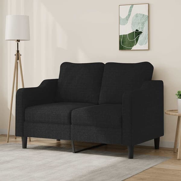 vidaXL 2-sitssoffa, svart, 120 cm, klädd i tyg