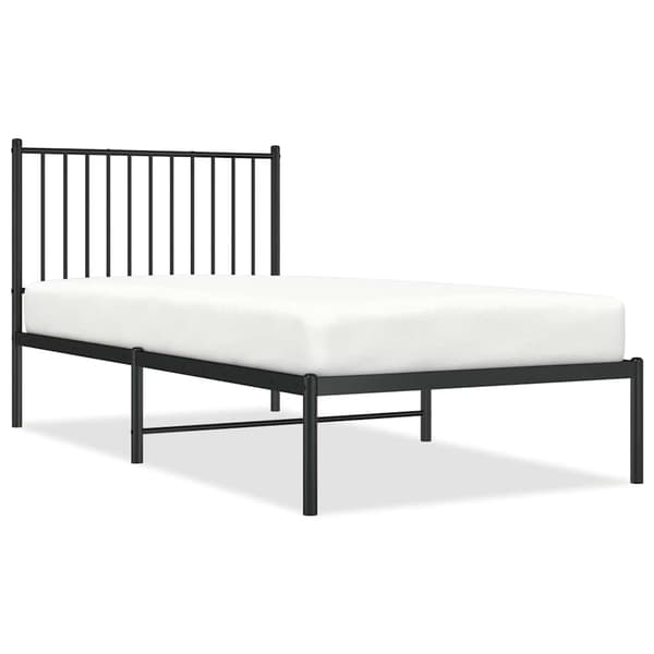 vidaXL metalsengestel med hovedgærde sort 90x190 cm