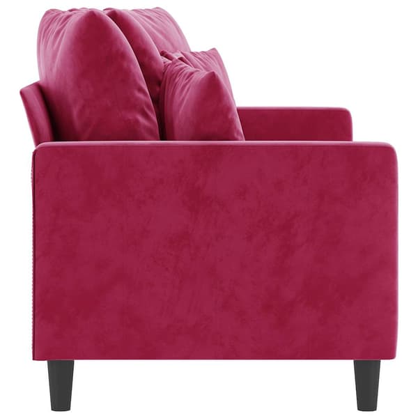 vidaXL 2-sitssoffa vinröd 140 cm klädd i sammet