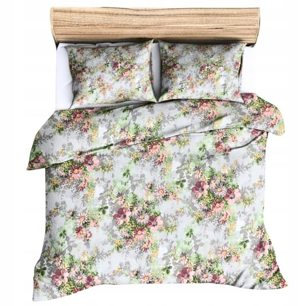 Sengesæt 160x200 100% tyk bomuld 3 dele poleret premium blomster