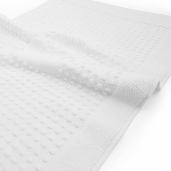 Badrumsmatta 50x70 TERRY rektangulär FOOT mönster vit