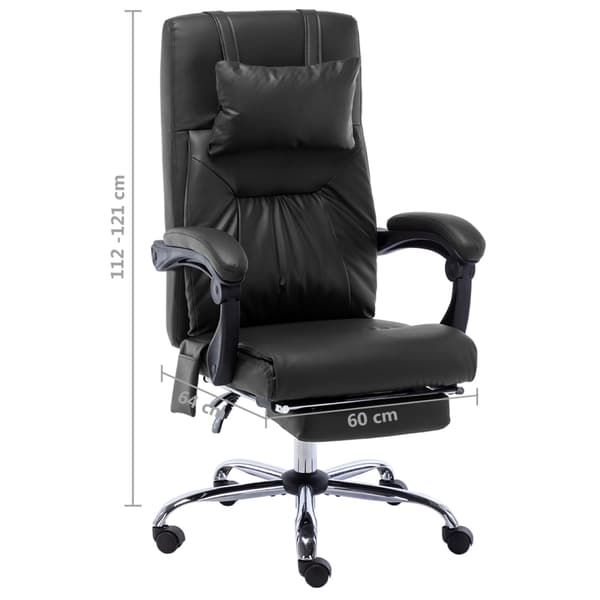 vidaXL massagekontorstol, sort, kunstlæder
