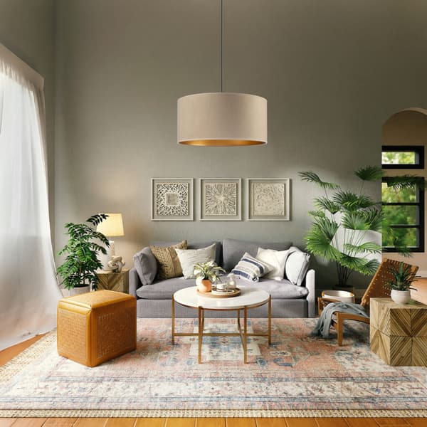 Tornado AD1-lampa, cappuccino-guld sammet