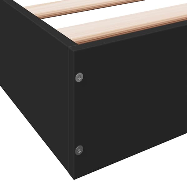 vidaXL sengestel sort 75x190 cm træbaseret materiale