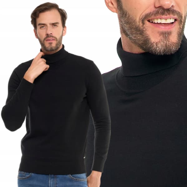 Herrtröja Elegant Klassisk Polotröja Modern Långärmad MORAJ S svart