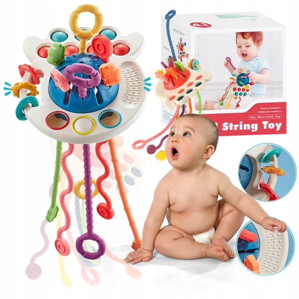 Octopus Pop It sensorisk leksak Montessori bitring för bebisar 4 i 1