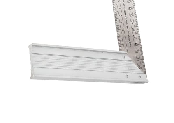 Rustfri stålvinkel 35 cm metrisk skala
