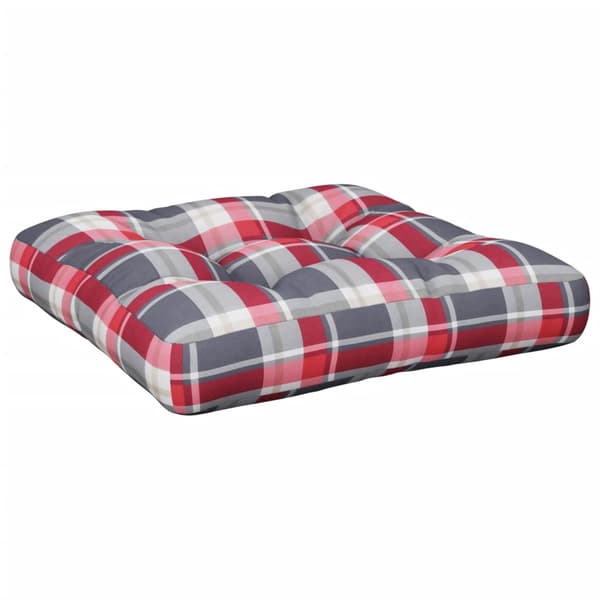 vidaXL Pallsoffkuddar, 2 st, rödrutigt tyg