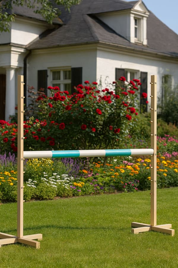 Hoppstängsel för hobbyhäst 120 cm, Mintgrå balk