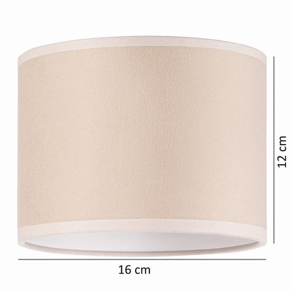Tornado lampskärm rund 16 beige sammet