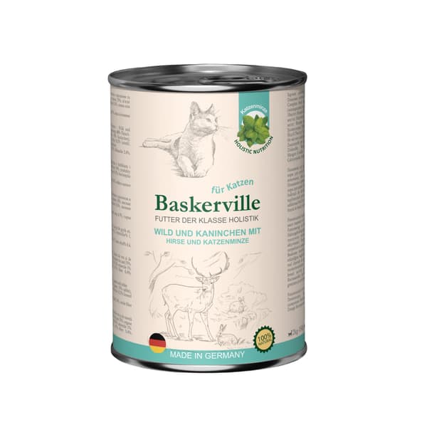 Baskerville Super Premium vådfoder til katte til voksne hjorte og kaniner 400 g