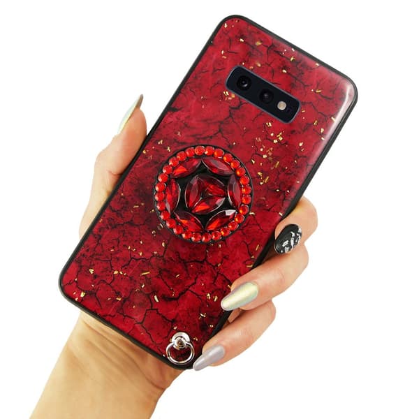 Epoxy Guld Samsung Galaxy S10E Etui - Rød