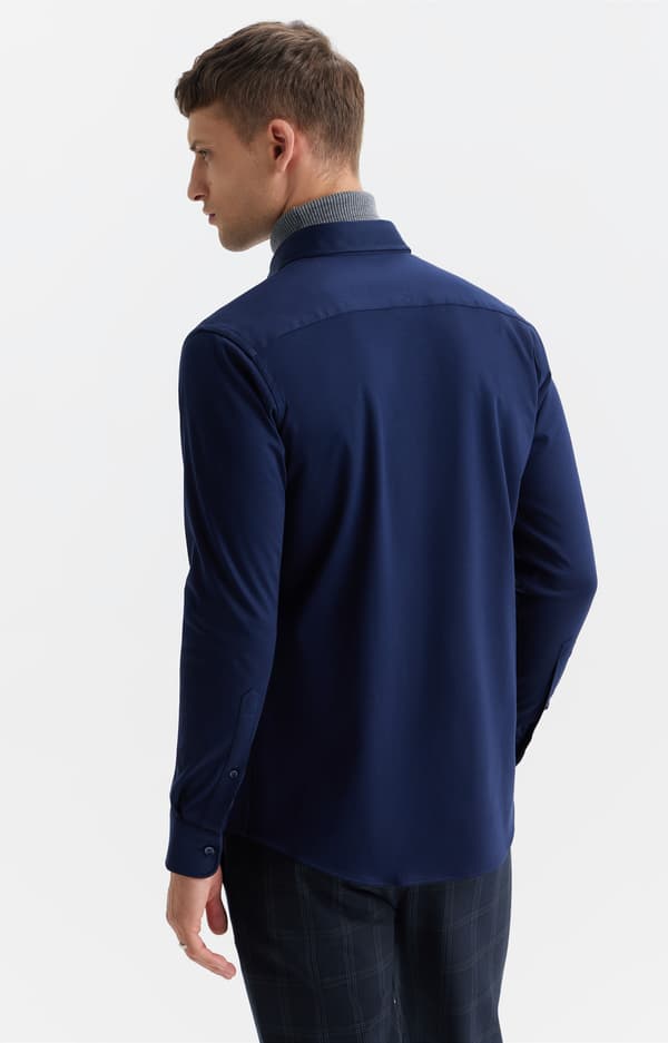 Slimfit bomuldsskjorte S