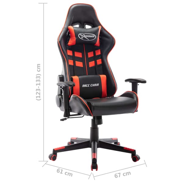 vidaXL gamingstol, sort og rød, kunstlæder