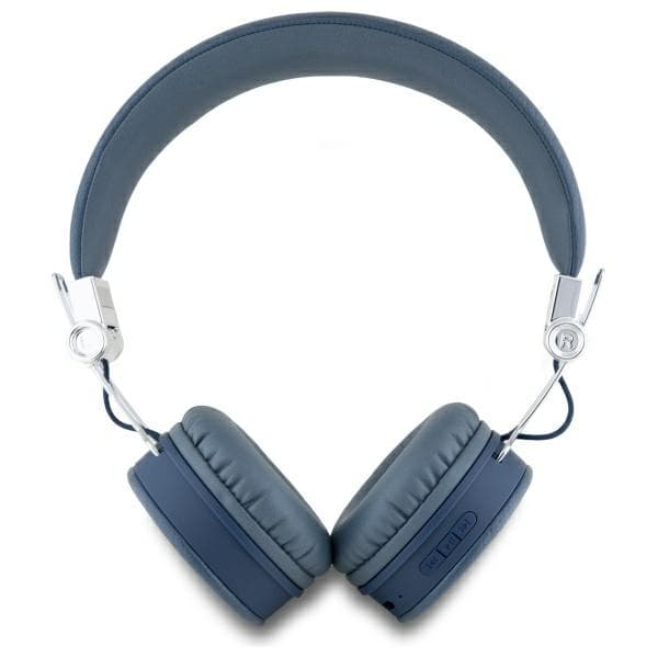 Guess Grained Classic Round Shape Bluetooth ENC On-Ear-hörlurar, Blå