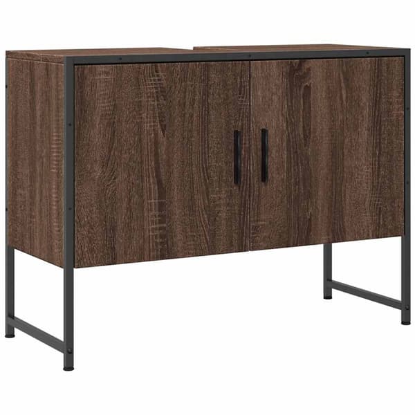 vidaXL håndvaskskab brun eg 80x33x60 cm