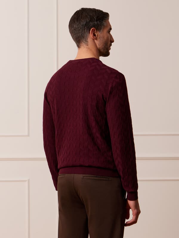 JOSHUA M BURGUNDY SWEATER