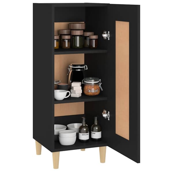 vidaXL skab, sort, 34,5x34x90 cm, træbaseret materiale
