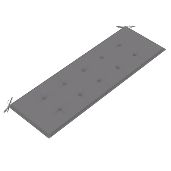 vidaXL Bataviabänk med grå dyna 150 cm massiv teak
