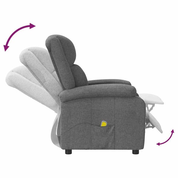 vidaXL massagestol mørkegrå stof