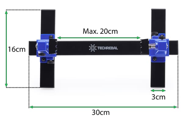 Techrebal ZD-11E PCB-hållare gul låda + Grå matta 35x25 + Flätad flussmedel