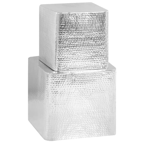 vidaXL Soffbord i aluminium, set om 2, silver