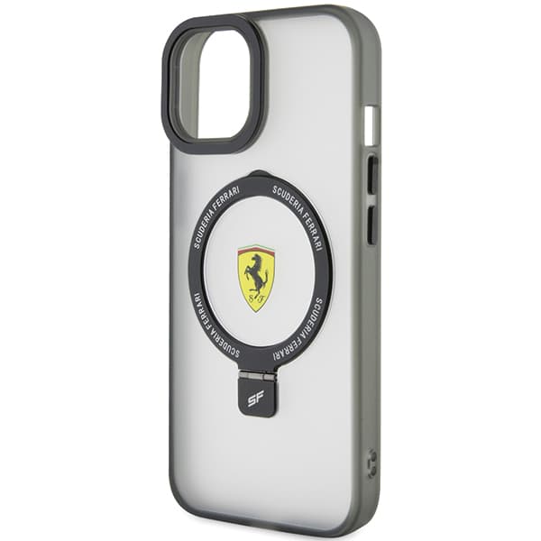 Ferrari Ring Stand 2023 Kollektion MagSafe-etui til iPhone 15, Sort