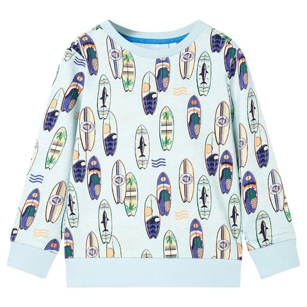 Børnesweatshirt, lyseblå melange, 140