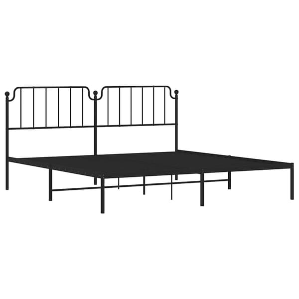 vidaXL metalsengestel med hovedgærde sort 193x203 cm