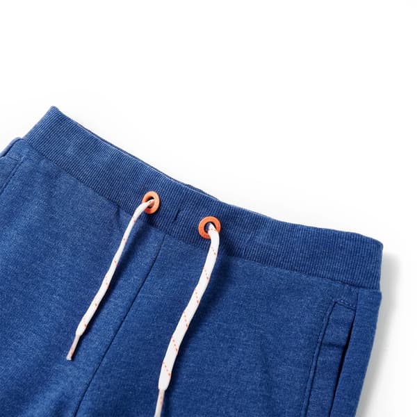 Barnshorts med dragsko, mörkblå melerade, 128