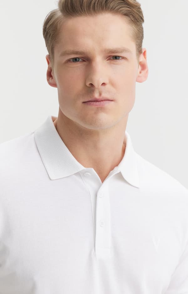 Ensfarvet polo XL
