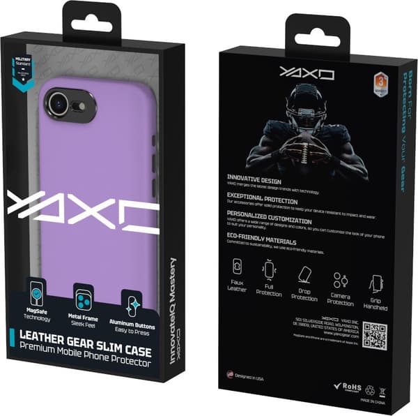 Yaxo Læder Gear Slim Etui til Apple iPhone 17e Neon Violet (YMALGSLCI17E01PR)