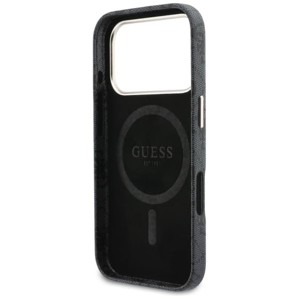 Guess 4G Script MagSafe -suojakuori iPhone 17 Prolle, musta