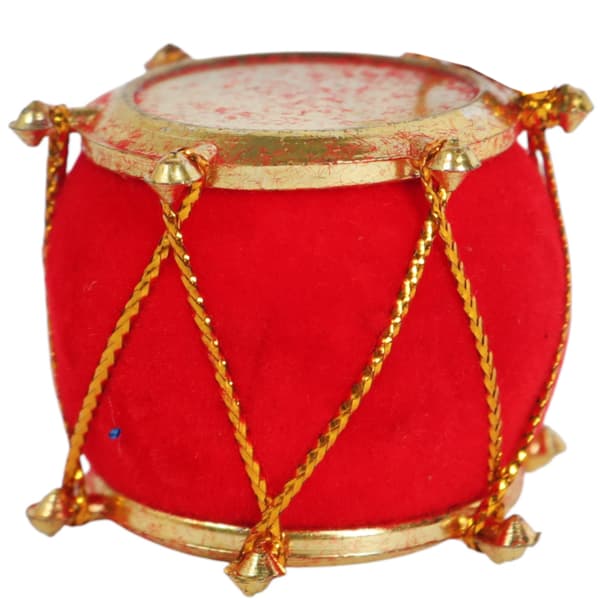 Sæt med 12 julekugler FLOCKED DRUMS røde